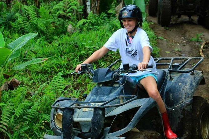 Bali Quad bike ATV passing through Waterfall, Cave & Rice fields - Safety briefing and ATV practice, the part that makes or breaks it