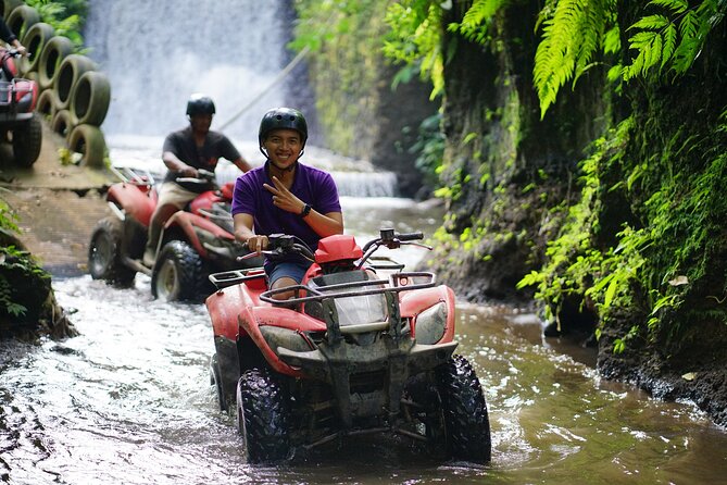 Bali Quad Bike Through Gorilla Cave - Monkey Forest and Waterfall - Alasan Adventures ATV: gorilla cave access and the mud test
