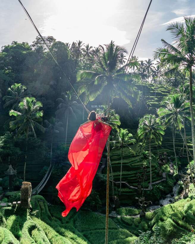 Ubud: Alas Harum Day-Pass, Swing, Sky Bike & Flying Fox - Flying Fox Zip Line: A 300-Meter Glide Over the Fields