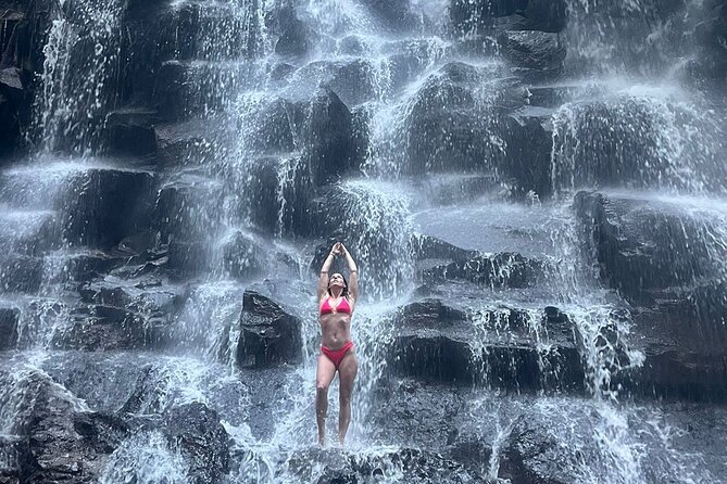 Ubud Top Waterfall and swing in tegallalang - Stop 1: Kanto Lampo Waterfall And Its Lava-Rock Staircase